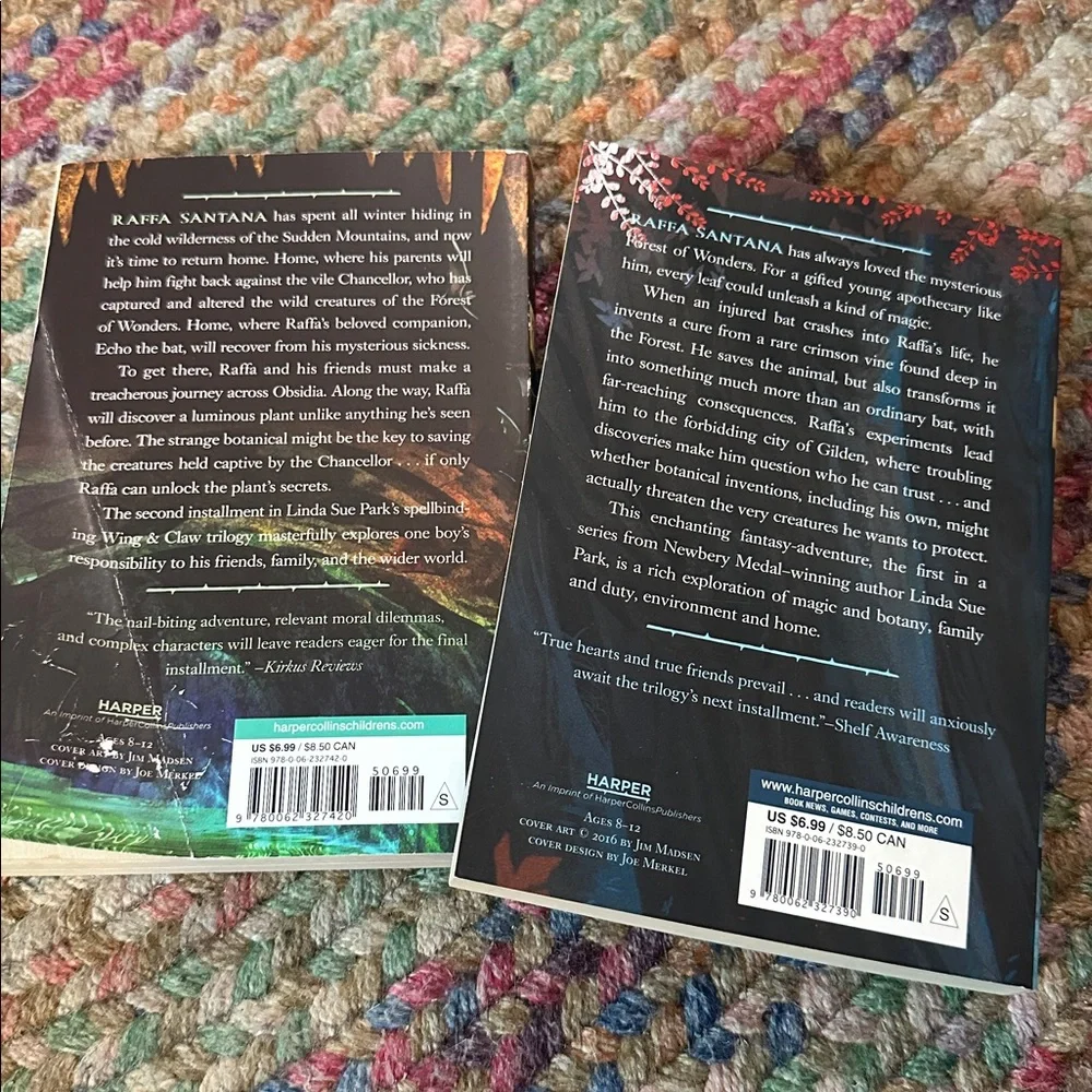 First 2 Wing & Claw paperback book novels Linda Sue Park